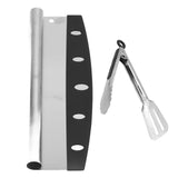 Pizza Cutter Food Grade Stainless Steel High Sharpness Ergonomic Design Rocking Pizza Cutter with Tong for Pizza Cake