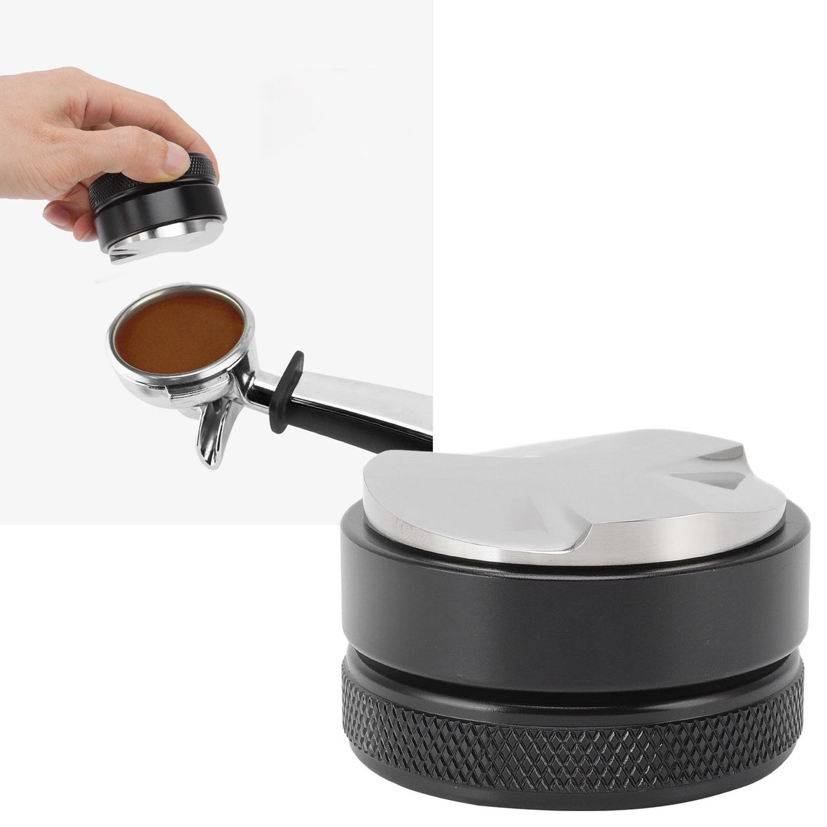 Coffee Distributor Adjustable Depth Tamper Press Hammer Distribution Tool for Home Office 53mm / 2.09in