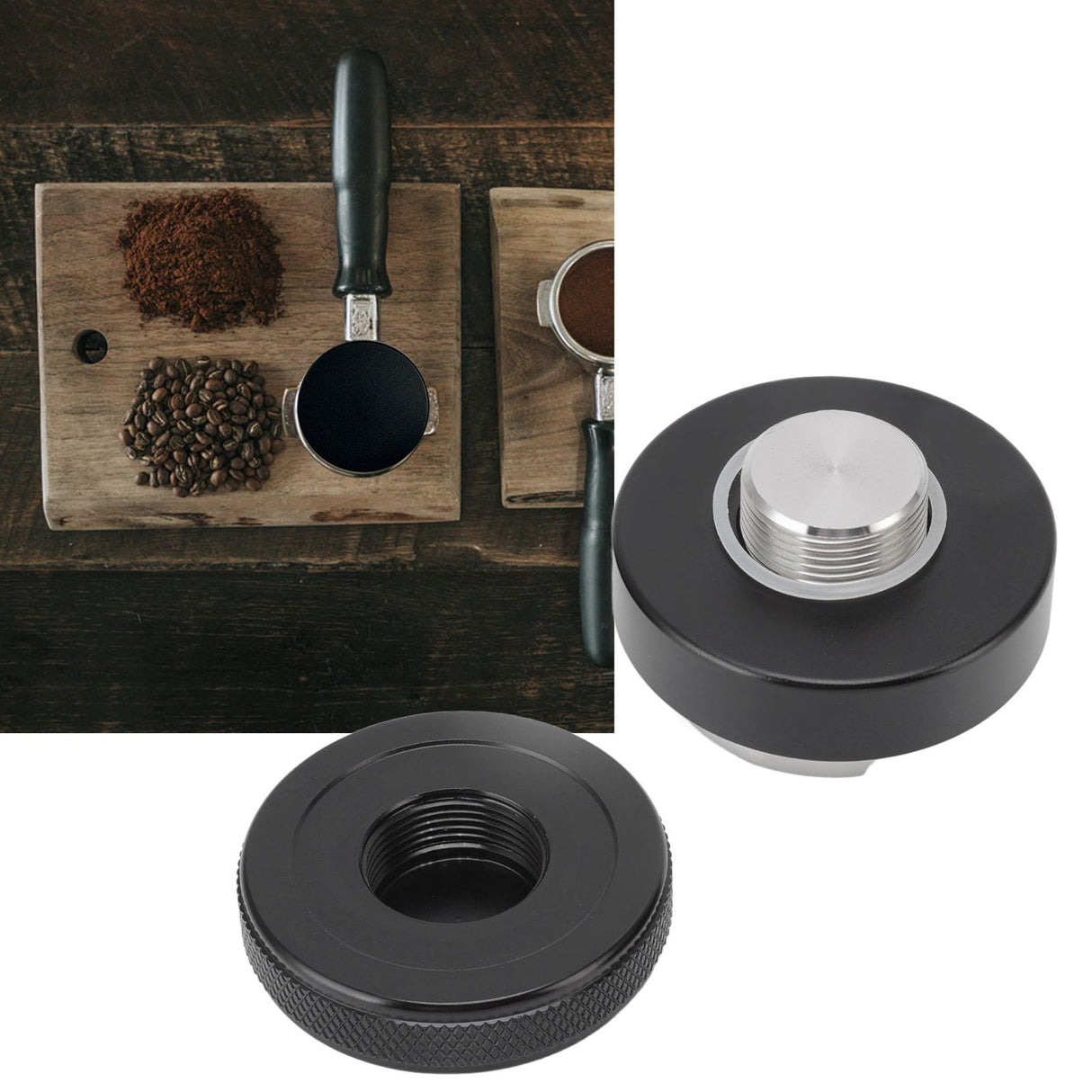 Coffee Distributor Adjustable Depth Tamper Press Hammer Distribution Tool for Home Office 53mm / 2.09in