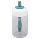 Press Control 2 in 1 Oil Bottle Dispenser Kitchen Glass Oil Bottle with Silicone Brush 230ml Dark Green