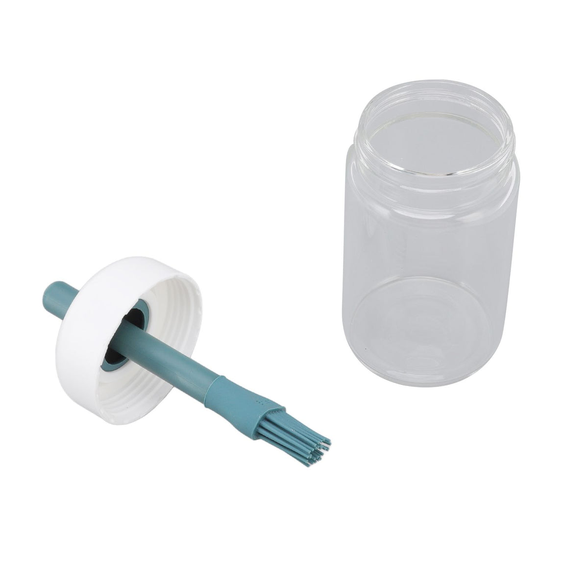 Press Control 2 in 1 Oil Bottle Dispenser Kitchen Glass Oil Bottle with Silicone Brush 230ml Dark Green