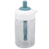 Press Control 2 in 1 Oil Bottle Dispenser Kitchen Glass Oil Bottle with Silicone Brush 230ml Dark Green