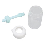 Press Control 2 in 1 Oil Bottle Dispenser Kitchen Glass Oil Bottle with Silicone Brush 230ml Blue - Side View