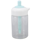 Press Control 2 in 1 Oil Bottle Dispenser Kitchen Glass Oil Bottle with Silicone Brush 230ml Blue - Top-Down View