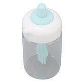 Press Control 2 in 1 Oil Bottle Dispenser Kitchen Glass Oil Bottle with Silicone Brush 230ml Blue