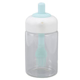 Press Control 2 in 1 Oil Bottle Dispenser Kitchen Glass Oil Bottle with Silicone Brush 230ml Blue - Close-Up Angle