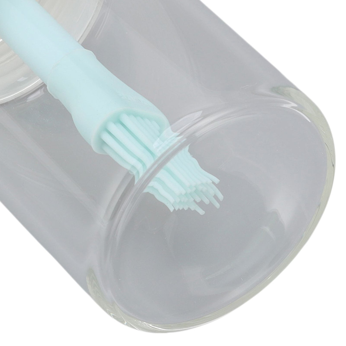 Press Control 2 in 1 Oil Bottle Dispenser Kitchen Glass Oil Bottle with Silicone Brush 230ml Blue