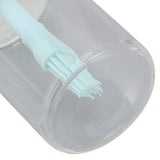 Press Control 2 in 1 Oil Bottle Dispenser Kitchen Glass Oil Bottle with Silicone Brush 230ml Blue