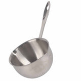 Butter Warmer Pot All in One Flat Induction Bottom Stainless Steel Mini Butter Hot Pot Milk Pot Small Saucepan 300ML - Rear View