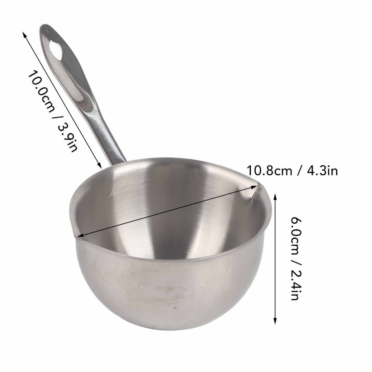 Butter Warmer Pot All in One Flat Induction Bottom Stainless Steel Mini Butter Hot Pot Milk Pot Small Saucepan 300ML