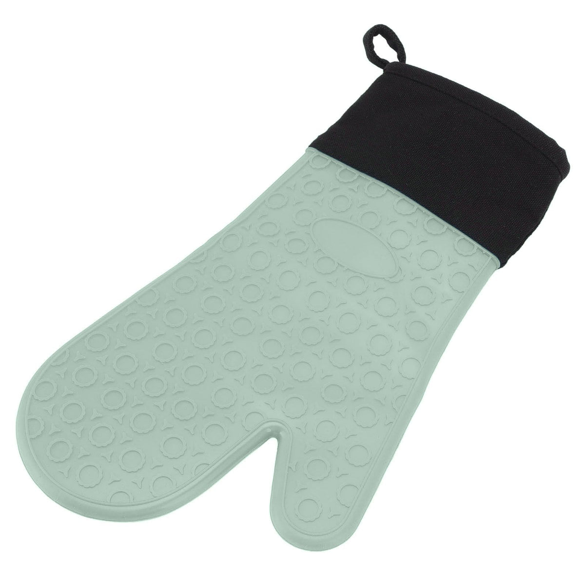 Silicone Oven Mitts Non Slip Kitchen Baking Gloves High Temperature Resistant 2 Fingers Long Green