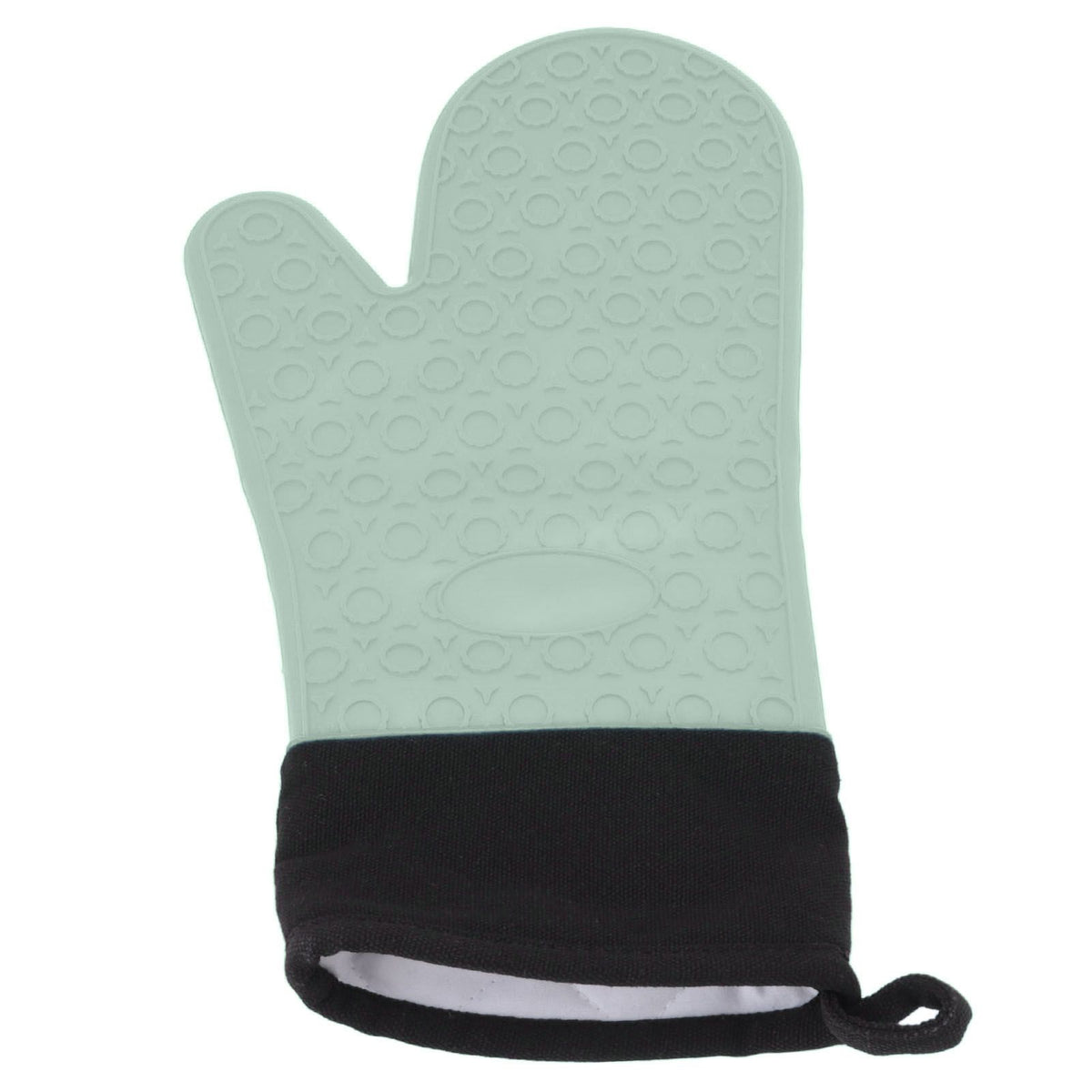 Silicone Oven Mitts Non Slip Kitchen Baking Gloves High Temperature Resistant 2 Fingers Long Green