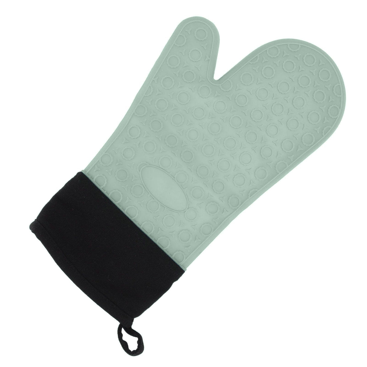 Silicone Oven Mitts Non Slip Kitchen Baking Gloves High Temperature Resistant 2 Fingers Long Green