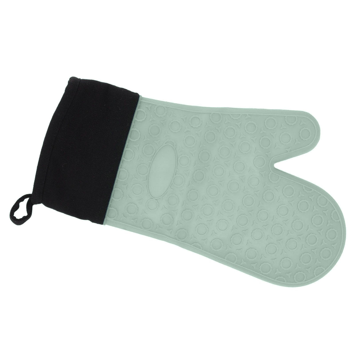 Silicone Oven Mitts Non Slip Kitchen Baking Gloves High Temperature Resistant 2 Fingers Long Green