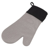 Silicone Oven Mitts Non Slip Kitchen Baking Gloves High Temperature Resistant 2 Fingers Long Gray