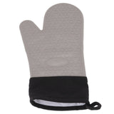Silicone Oven Mitts Non Slip Kitchen Baking Gloves High Temperature Resistant 2 Fingers Long Gray - 45-Degree Angle