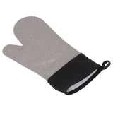 Silicone Oven Mitts Non Slip Kitchen Baking Gloves High Temperature Resistant 2 Fingers Long Gray - Low Angle