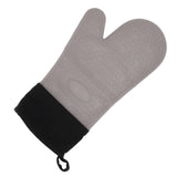 Silicone Oven Mitts Non Slip Kitchen Baking Gloves High Temperature Resistant 2 Fingers Long Gray - Extra Image