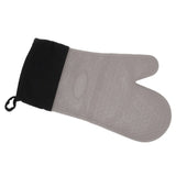 Silicone Oven Mitts Non Slip Kitchen Baking Gloves High Temperature Resistant 2 Fingers Long Gray - Extra Image
