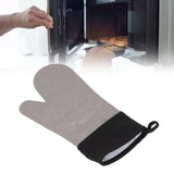Silicone Oven Mitts Non Slip Kitchen Baking Gloves High Temperature Resistant 2 Fingers Long Gray