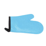 Silicone Oven Mitt High Temperature Resistant Waterproof Slip Proof Kitchen Baking Glove with Cotton Liner Blue