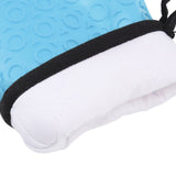 Silicone Oven Mitt High Temperature Resistant Waterproof Slip Proof Kitchen Baking Glove with Cotton Liner Blue