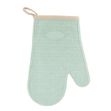 Silicone Oven Mitt High Temperature Resistant Waterproof Slip Proof Kitchen Baking Glove with Cotton Liner Green