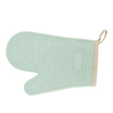 Silicone Oven Mitt High Temperature Resistant Waterproof Slip Proof Kitchen Baking Glove with Cotton Liner Green