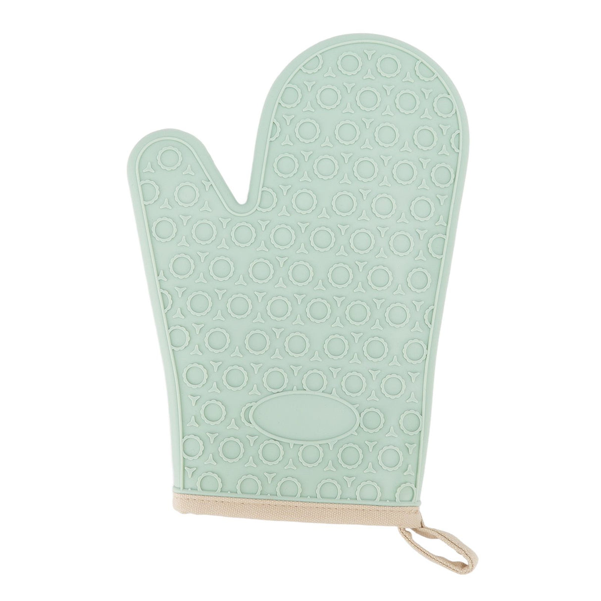 Silicone Oven Mitt High Temperature Resistant Waterproof Slip Proof Kitchen Baking Glove with Cotton Liner Green