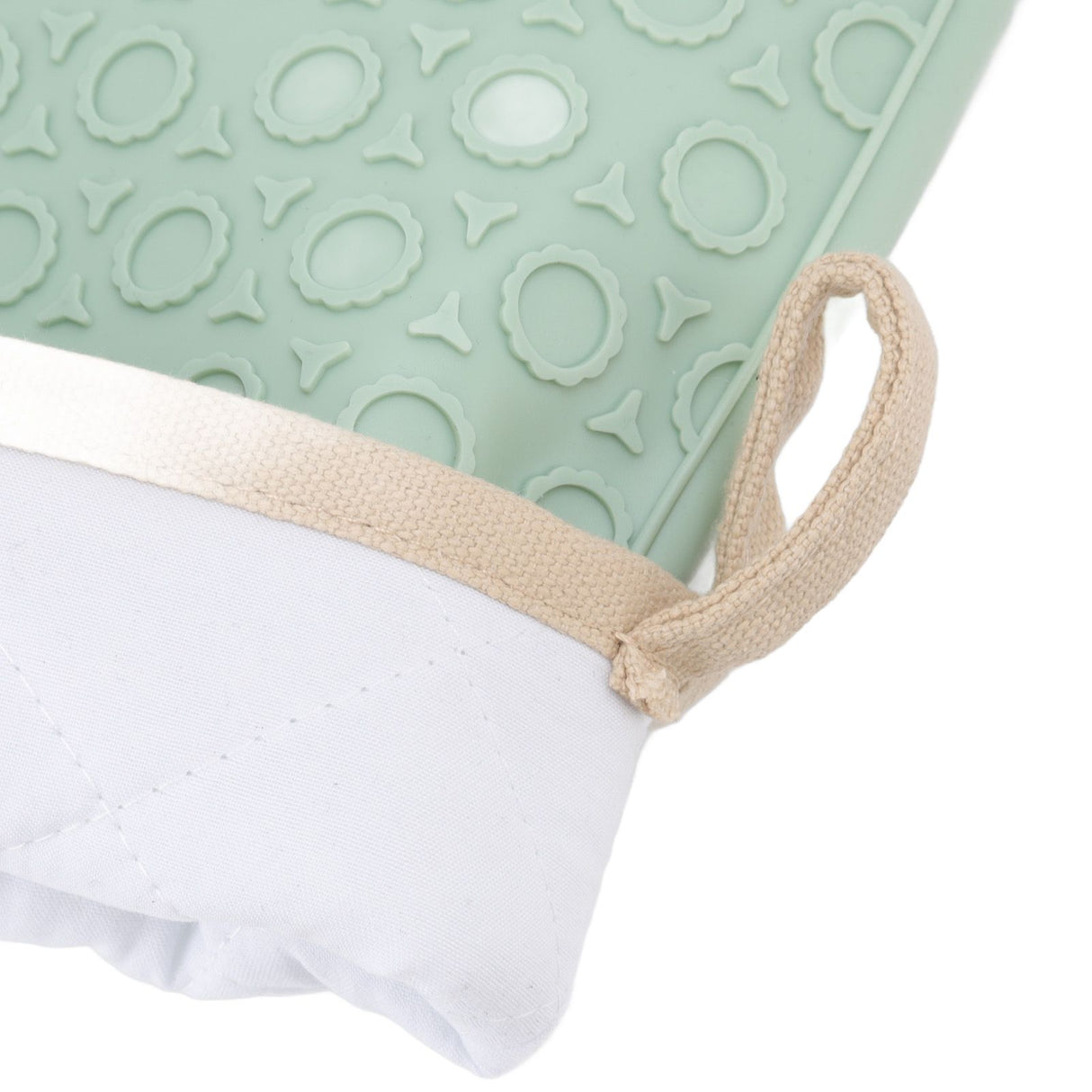 Silicone Oven Mitt High Temperature Resistant Waterproof Slip Proof Kitchen Baking Glove with Cotton Liner Green