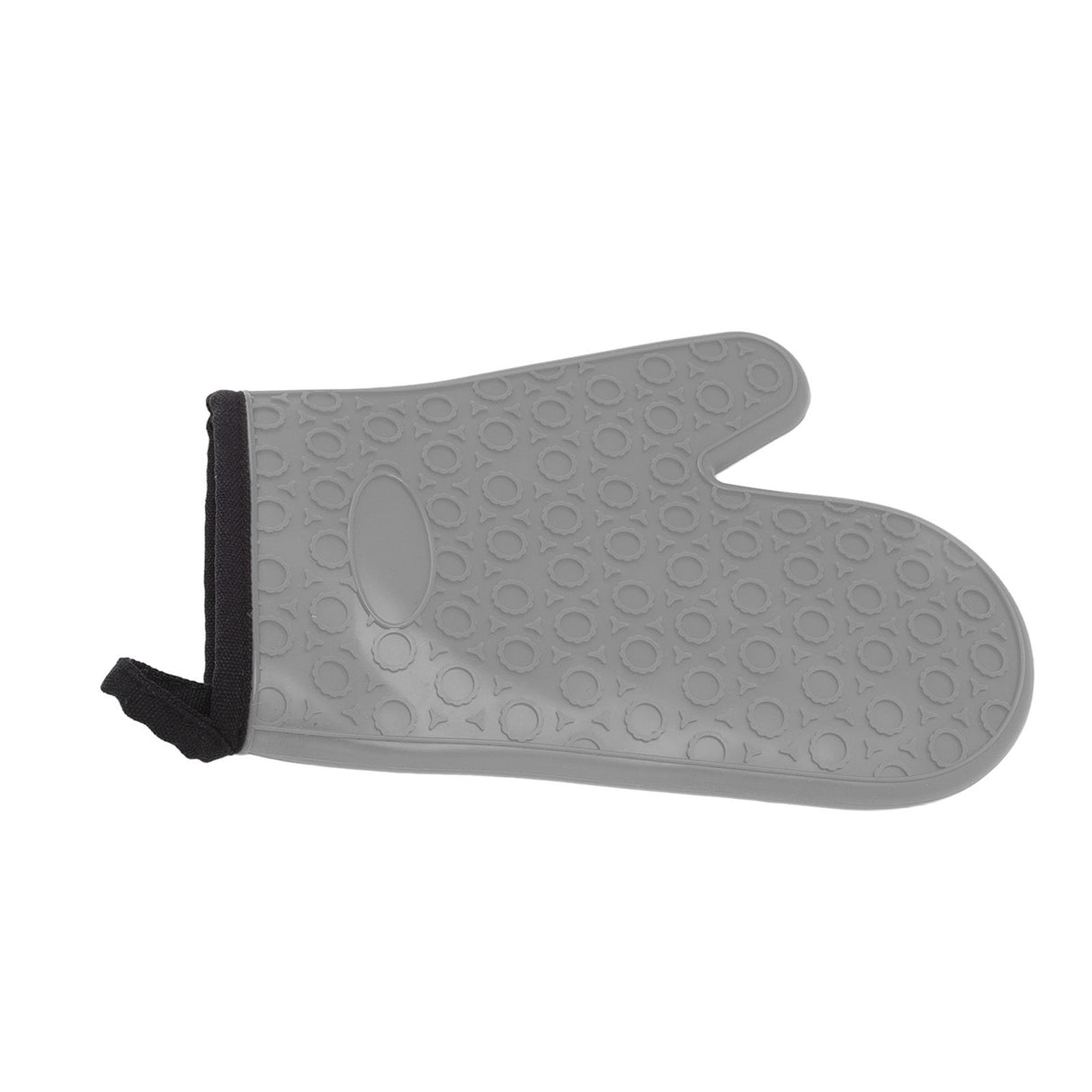 Silicone Oven Mitt High Temperature Resistant Waterproof Slip Proof Kitchen Baking Glove with Cotton Liner Gray