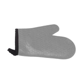 Silicone Oven Mitt High Temperature Resistant Waterproof Slip Proof Kitchen Baking Glove with Cotton Liner Gray - Front View