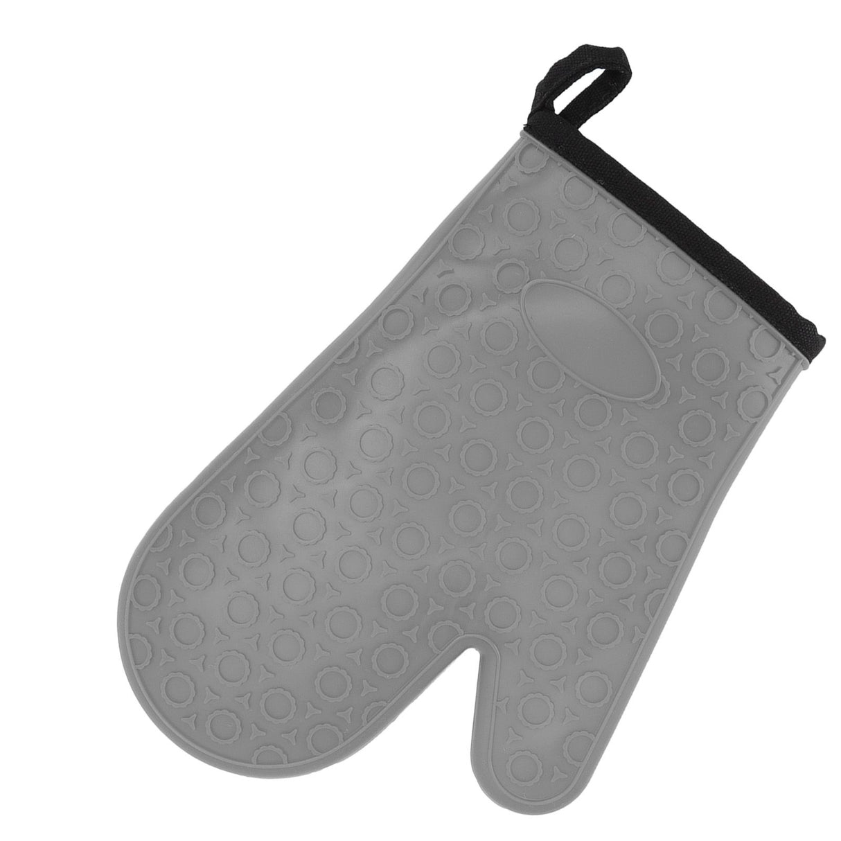 Silicone Oven Mitt High Temperature Resistant Waterproof Slip Proof Kitchen Baking Glove with Cotton Liner Gray
