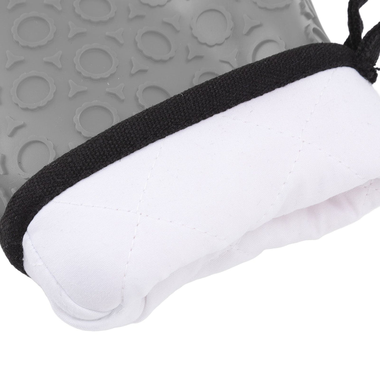 Silicone Oven Mitt High Temperature Resistant Waterproof Slip Proof Kitchen Baking Glove with Cotton Liner Gray