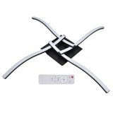 LED Ceiling Light Wavy Shape 3 Color Dimming Wrought Iron Ceiling Fixture with Remote Control Black AC110‑265V