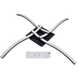 LED Ceiling Light Wavy Shape 3 Color Dimming Wrought Iron Ceiling Fixture with Remote Control Black AC110‑265V - 45-Degree Angle