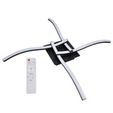LED Ceiling Light Wavy Shape 3 Color Dimming Wrought Iron Ceiling Fixture with Remote Control Black AC110‑265V - Extra Image