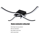 LED Ceiling Light Wavy Shape 3 Color Dimming Wrought Iron Ceiling Fixture with Remote Control Black AC110‑265V - Extra Image