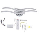 LED Ceiling Light Remote Control Dimming 4 Wavy Ceiling Lamp Tube for Living Room Bedroom AC85‑265V