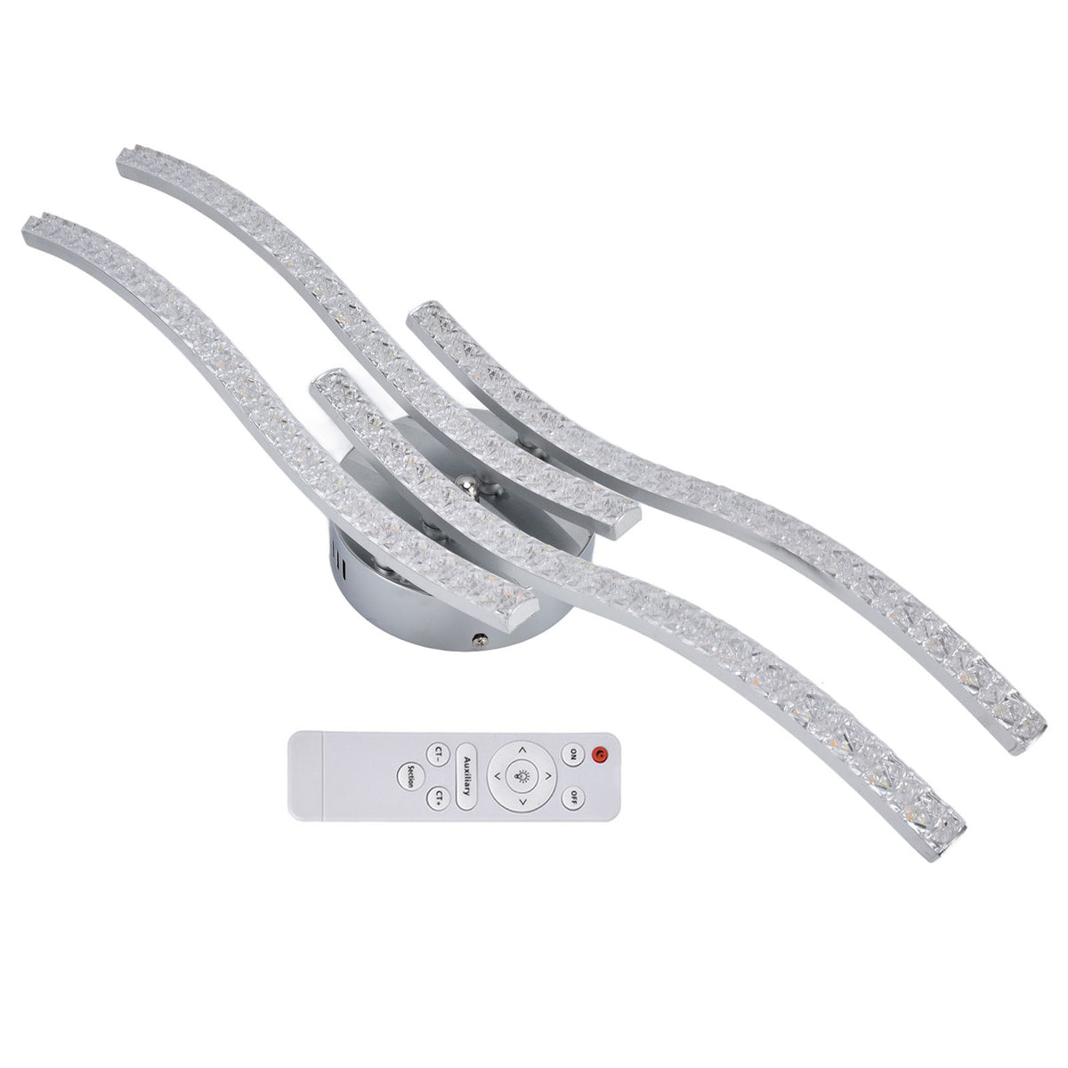 LED Ceiling Light Remote Control Dimming 4 Wavy Ceiling Lamp Tube for Living Room Bedroom AC85‑265V