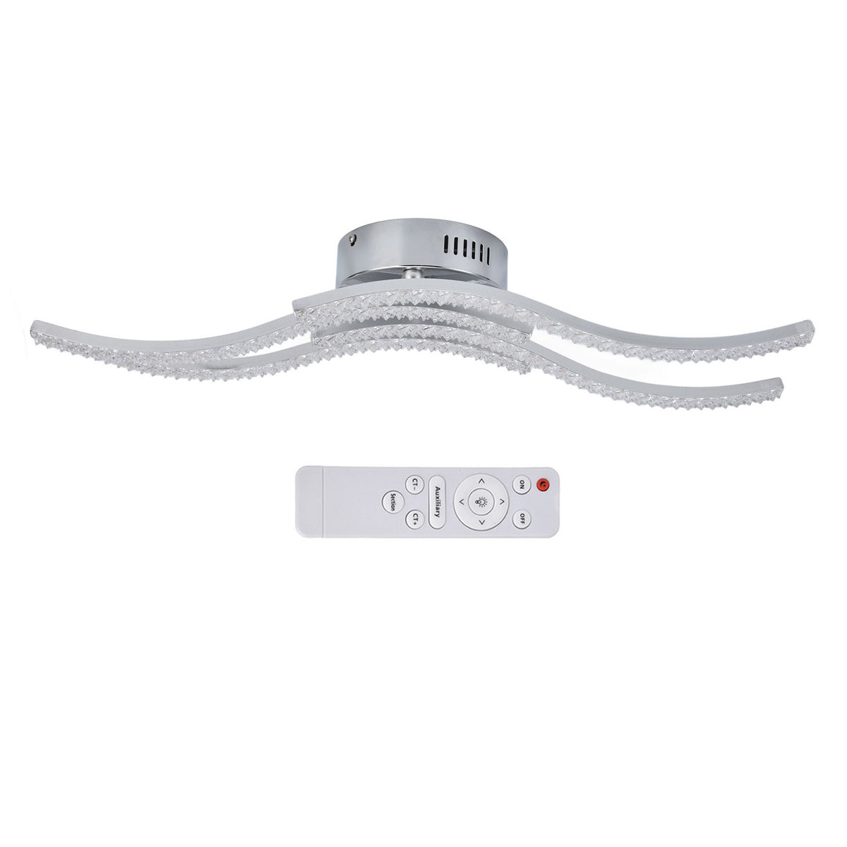 LED Ceiling Light Remote Control Dimming 4 Wavy Ceiling Lamp Tube for Living Room Bedroom AC85‑265V