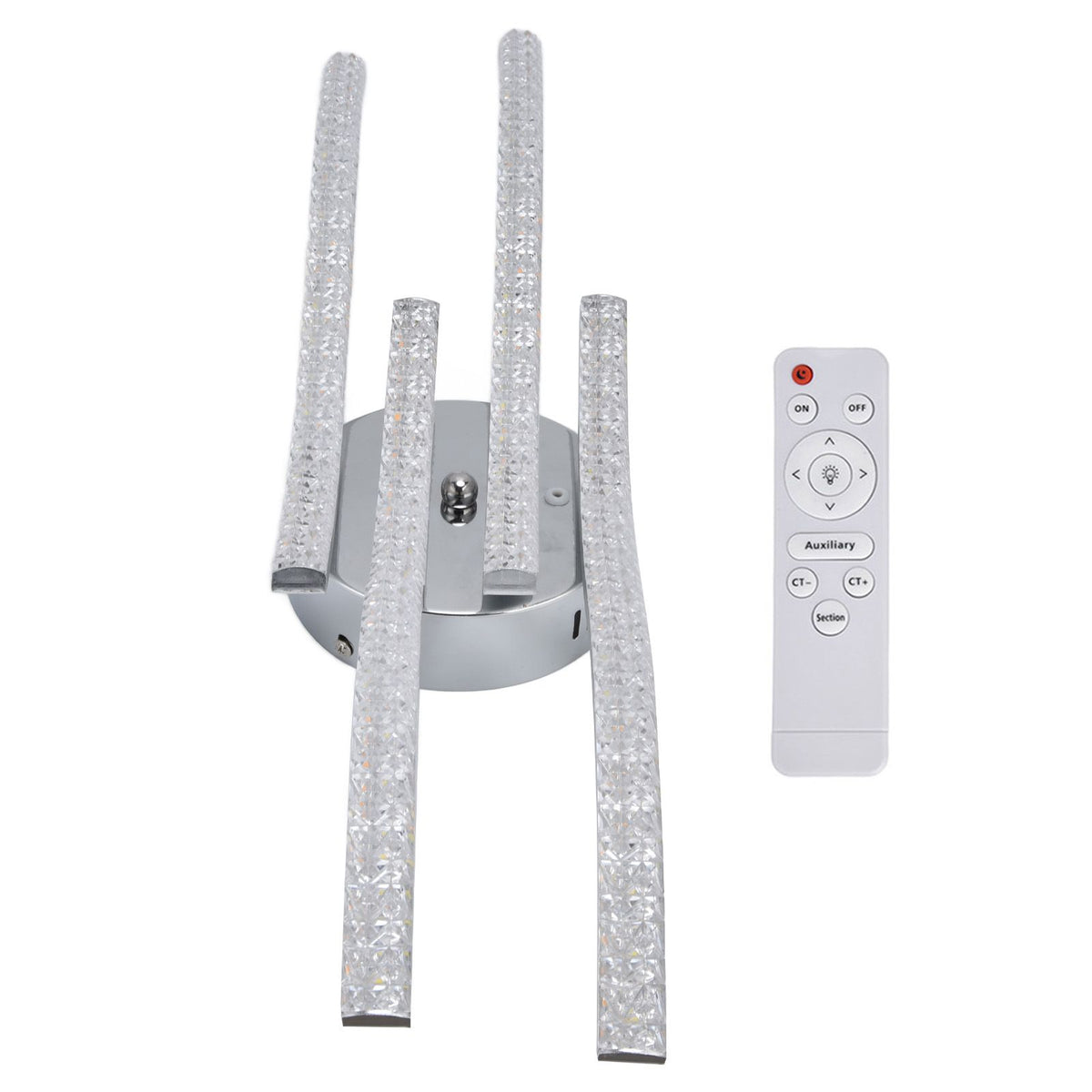 LED Ceiling Light Remote Control Dimming 4 Wavy Ceiling Lamp Tube for Living Room Bedroom AC85‑265V