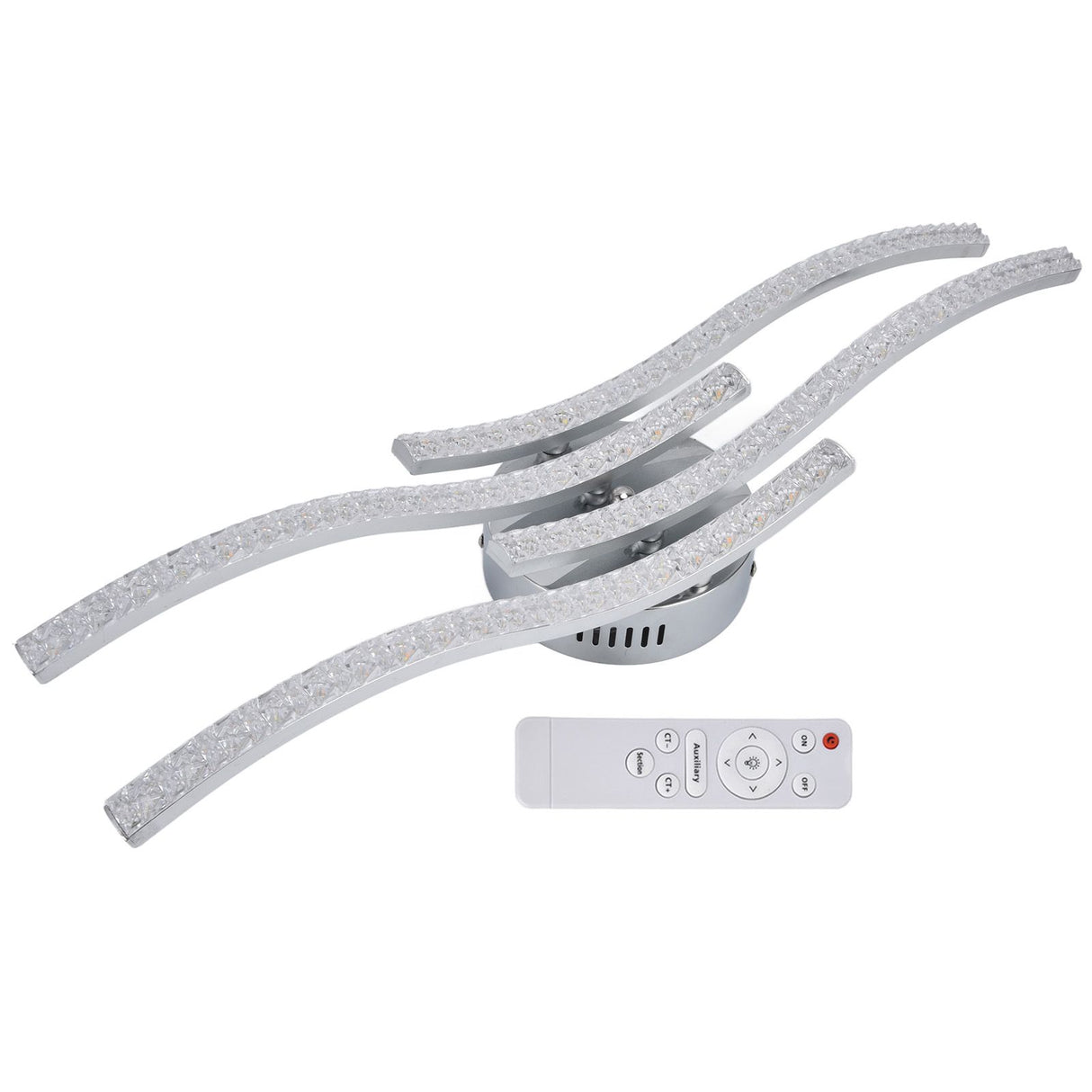 LED Ceiling Light Remote Control Dimming 4 Wavy Ceiling Lamp Tube for Living Room Bedroom AC85‑265V
