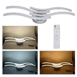 LED Ceiling Light Remote Control Dimming 4 Wavy Ceiling Lamp Tube for Living Room Bedroom AC85‑265V - Extra Image
