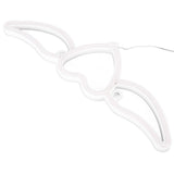 Heart Shaped Neon Light Safe Energy Saving Dual Power Heart Shaped Wings Neon Sign for Valentine's Day Wedding(Warm White Light Pink Light ) - Side View