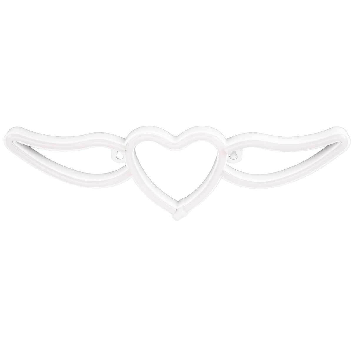 Heart Shaped Neon Light Safe Energy Saving Dual Power Heart Shaped Wings Neon Sign for Valentine's Day Wedding(Purple Light Warm White Light )