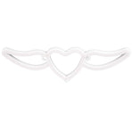 Heart Shaped Neon Light Safe Energy Saving Dual Power Heart Shaped Wings Neon Sign for Valentine's Day Wedding(Purple Light Warm White Light )