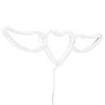 Heart Shaped Neon Light Safe Energy Saving Dual Power Heart Shaped Wings Neon Sign for Valentine's Day Wedding(Purple Light Warm White Light )