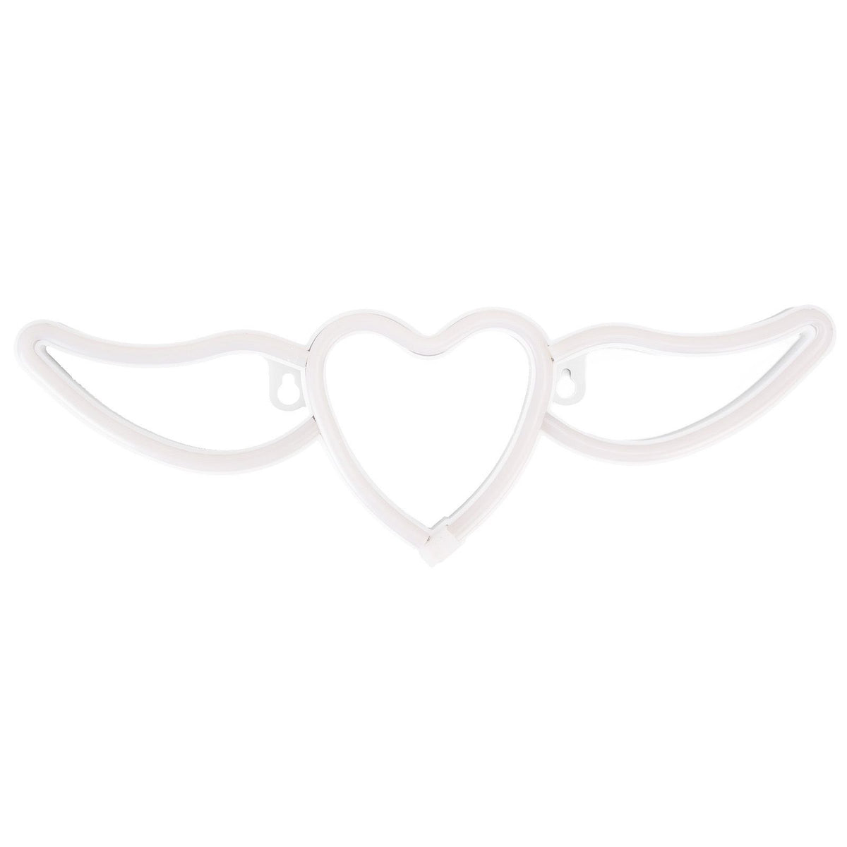 Heart Shaped Neon Light Safe Energy Saving Dual Power Heart Shaped Wings Neon Sign for Valentine's Day Wedding(Purple Light Warm White Light )