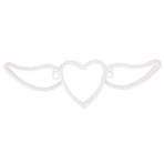Heart Shaped Neon Light Safe Energy Saving Dual Power Heart Shaped Wings Neon Sign for Valentine's Day Wedding(Purple Light Warm White Light )